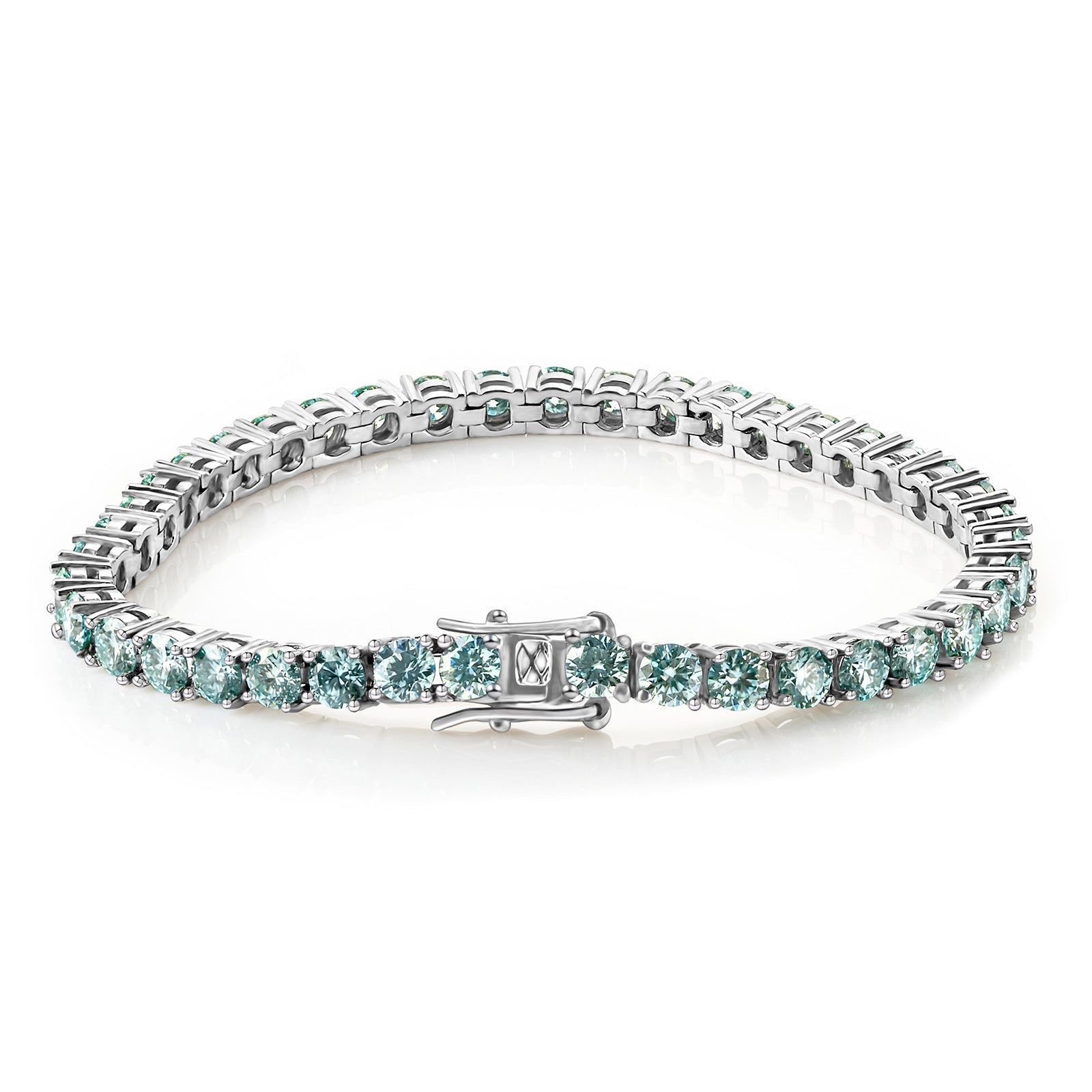 DEF Color VVS Moissanite Tennis Bracelet – 4mm Round Brilliant | 925 Sterling Silver | GRA Certified